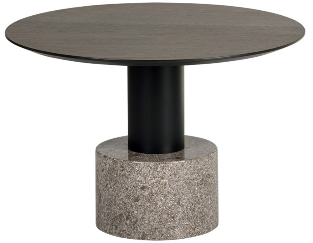 Monaco Coffee Table - Black - Grey Marble / Raw Umber